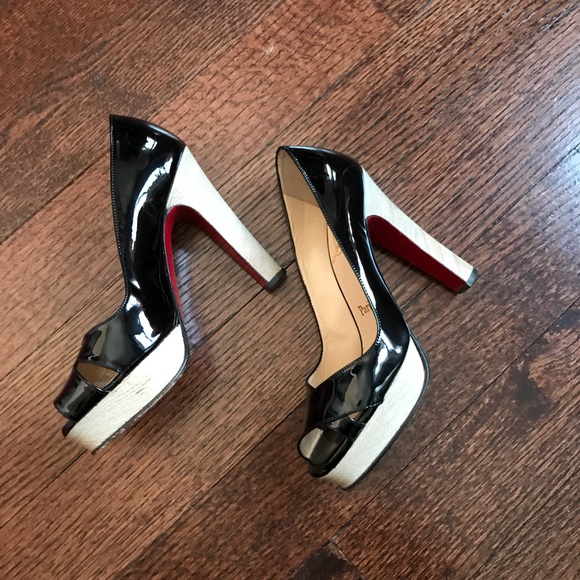 Christian Louboutin Shoes - Christian Louboutin Patent Peep Toe Sandal